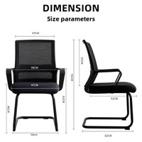 Chaise de bureau exécutif de haute qualité chaise de visiteur d'invité de maille pour des salles de réunion sans roues