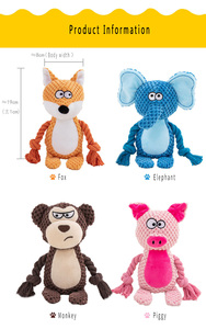 Doe Pet aksesuarları gıcırtılı ses noel hediyesi peluş tilki köpek Pet vokal pamuk halat bacaklar ile interaktif düğüm çiğneme oyuncağı - Product Image 3