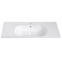 Meuble de salle de bain au design moderne et luxueux, 120 cm de large, de haute qualité, facile à nettoyer, lavabo rectangulaire en céramique unique pour hôtels