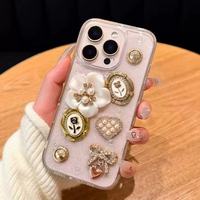 Étui de téléphone portable en TPU de luxe haut de gamme avec diamants étincelants pour Apple iPhone 16 Pro Max 12 - Accessoire de téléphone pour femme avec poignée OPP
