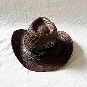 Nieuwe zomer Panama handgetekende holle kleurrijke resort-stijl brede rand gevlochten strohoed reizen casual zakelijk unisex - Product Image 6