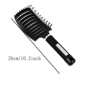 Brosse à cheveux de coiffure et de massage avec logo, démêlante, à poils en plastique, durable, confortable et tendance - Product Image 2