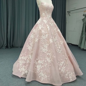 Vestido de fiesta de tul rosa claro línea A Lsany235, vestidos de quinceañera abullonados, vestido de noche Jancember - Product Image 6