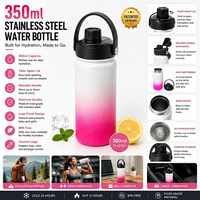 Bouteille d'eau isotherme moderne Jiahe 350 ml en acier inoxydable réutilisable avec couvercle à bec verseur rotatif, poignée pliable, écologique et légère