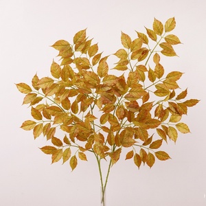 Verde artificiale all'ingrosso foglie artificiali albero di felicità foglie di lattice per la decorazione di nozze a casa - Product Image 2