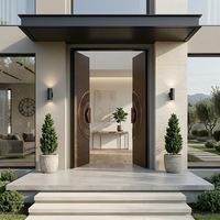Portes d'entrée battantes personnalisées en aluminium moulé, portails de villa blindés anti-effraction, design chinois, pour usage commercial extérieur et appartements, garantie 5 ans