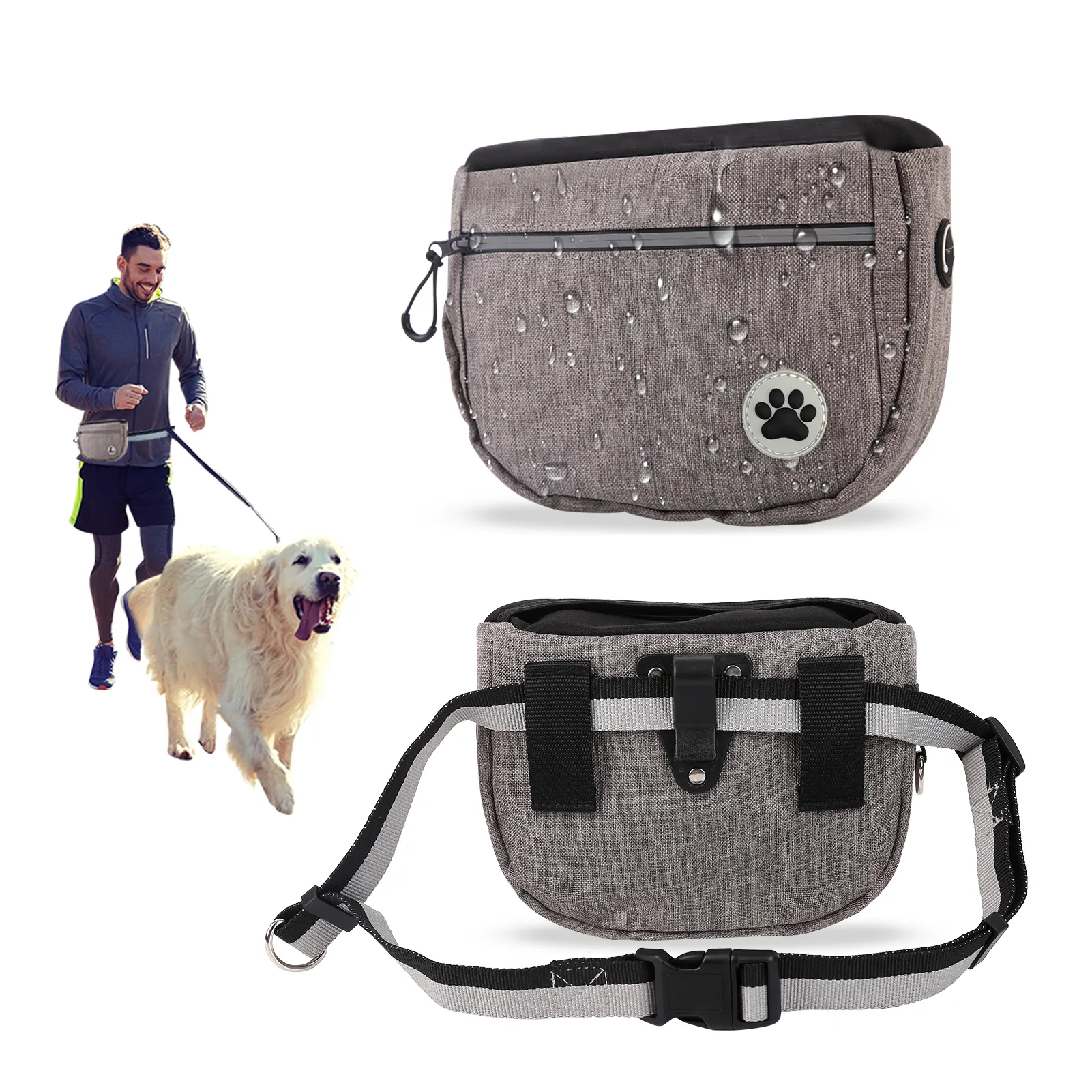 Pet Walking Snack Fanny Pack Adjustable Belt Dog Treat Pouch For Training pet dog poop paper bag corn starch