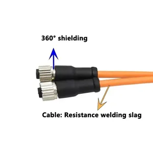 ขั้วต่อ M12 แบบ 5 ขา รหัส A ป้องกันสัญญาณรบกวน สำหรับงานอุตสาหกรรม กันน้ำ ทนทานต่อคราบเชื่อม ขั้วต่อสายเคเบิล M5 M8 M12 - Product Image 4