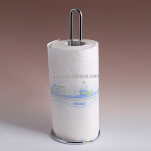 Heavy Duty Wrought Iron Upright <b>Towel</b> Paper <b>Holder</b> with Chrome Plated Surface - Product Image 1