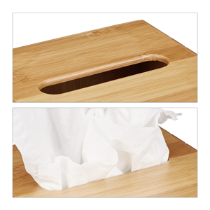 Boîte à mouchoirs carrée en bambou naturel 14*14, distributeur de mouchoirs en <span class=keywords><strong>bois</strong></span> pour bureau, couvercle de rangement pour cosmétiques et serviettes domestiques - Product Image 5