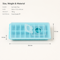 Bac à glaçons réutilisable en PP de qualité alimentaire avec couvercle, 16 cubes empilables, résistant au congélateur, pour la maison, la cuisine, le bar, les fêtes, les cafés
