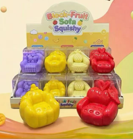 Jouet Squishy en argile en forme de fruit, à rebond lent, anti-stress, sensoriel, boîte de présentation, vente en gros