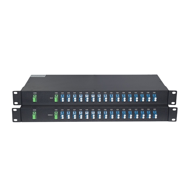 Dual Fiber optic 16CH DWDM Mux Demux C45~C60 channel with LC/UPC connector, COM 1550 with LC/UPC connector