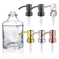 Bouteilles en verre carrées de 28 mm avec pompe à lotion, contenants pour savon liquide de 500 ml, distributeur de savon liquide en verre pour soins personnels