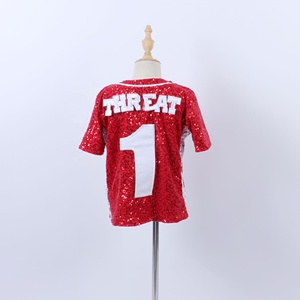 Cool garçon ou fille Baseball uniforme brillant Sequin chemise Performance porter école sport ré<span class=keywords><strong>union</strong></span> uniforme danse Costume - Product Image 3