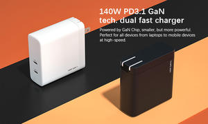 Оптовая продажа 140 Вт дорожный USB-A C Международный для мобильного телефона портативный адаптер питания быстрой зарядки типа C настенное зарядное устройство - Product Image 5