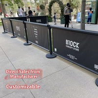 Barrière mobile de clôture extérieure personnalisée ceinture d'isolation de file d'attente de ligne de 1.0m panneau d'affichage en plastique pour le détournement d'entrée scénique
