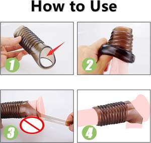 Herbruikbare Penis Vergroten Mouwen Vertraging Ejaculatie Haan Ringen Voor Mannen - Product Image 2
