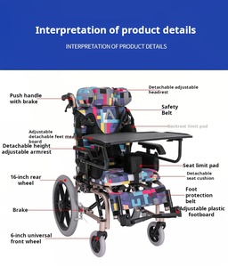 Foshan manuel paralysie cérébrale pédiatrique fauteuil roulant pliant haut multi-fonction ferry famille <span class=keywords><strong>poussette</strong></span> modèle pour enfants - Product Image 6