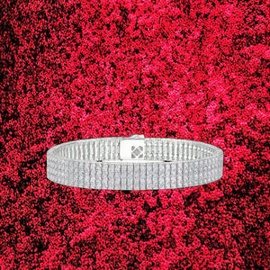 Pulsera de tenis de plata de ley 925 de alta calidad y a la moda, chapada en rodio, para mujer, con moissanita de corte princesa helado de 2 mm, 5 filas, GRA - Product Image 3