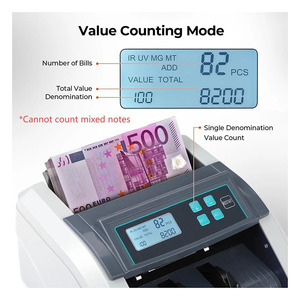 Compteur de billets multi-devises pour USD <span class=keywords><strong>EUR</strong></span> <span class=keywords><strong>CAD</strong></span> avec détecteur de faux billets UV MG, écran LCD, machine à compter les billets - Product Image 4