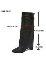 Bottes d'automne pour femmes, style slouchy, hauteur genou, bout pointu, en cuir PU, talon carré, mode, logo personnalisé, vente en gros, bottes d'hiver pour femmes
