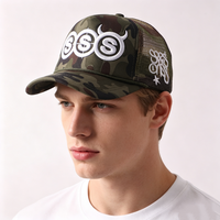 Casquette de baseball style Y2K tendance, broderie lettres, maille respirante, casquette snapback, casquette trucker Devil, Gorras De Barbas