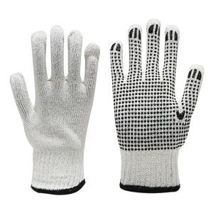 7/10 Gauge PVC DOTTED cotton working gloves Wholesale white cotton knitted gloves hand protect PVC pigments gloves for brazil m