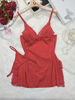 Chemises de nuit en dentelle pour femmes, lingerie babydoll, ensemble 2 pièces, été/printemps, élégant, sexy, respirant, col en V, vêtements de nuit, pyjamas quotidiens