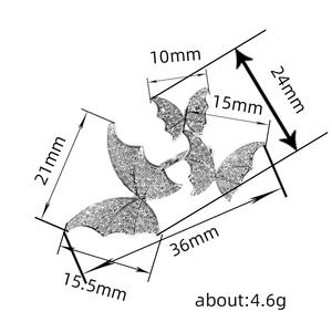 Bague T0055 en alliage avec ailes, cristaux et strass, style néo-gothique, bijoux pour femmes - Product Image 4