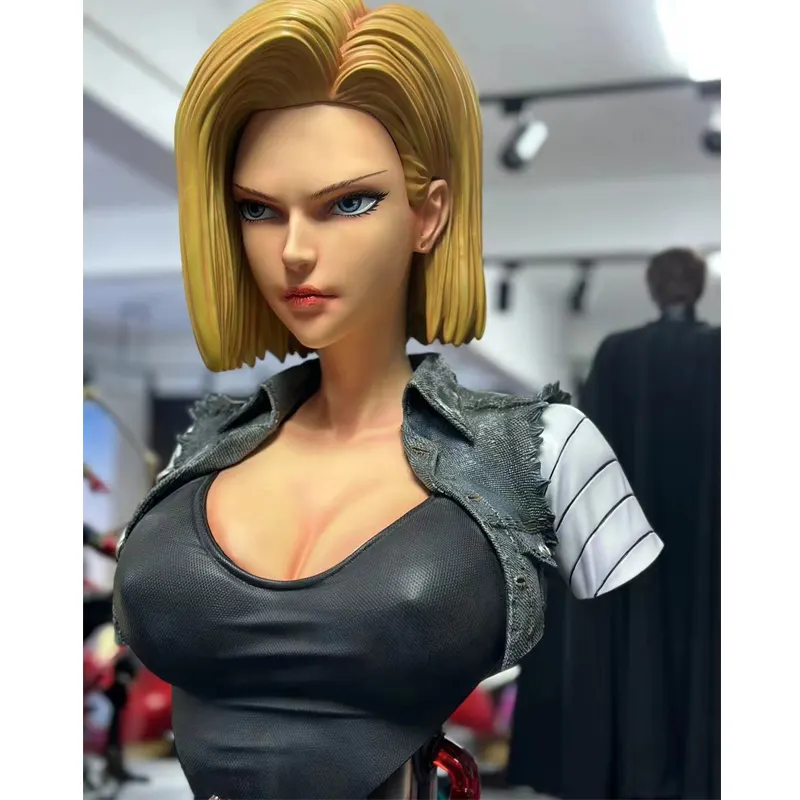 カスタマイズされたアニメフィギュアドラゴンボールzキャラクター彫刻女性キャラクター18樹脂工芸品子供ギフトおもちゃ収集