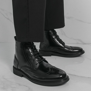Bottes Homme Grande Taille 46 Mi-Mollet à Bout Pointu en PU avec Semelle Extérieure en Caoutchouc, Nouvelle Collection Automne, Style Britannique, pour le Commerce Transfrontalier - Product Image 5