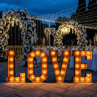 Lettres lumineuses géantes LOVE MR & MRS de 1,2 m pour décoration de toile de fond de mariage, grands chiffres lumineux à LED, vente en gros