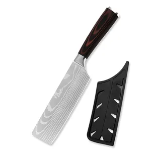 Xingye şam desen bıçağı 7cr17 paslanmaz çelik yüksek dereceli 7 inç japon et sebze doğrama bıçağı Nakiri kılıf ile