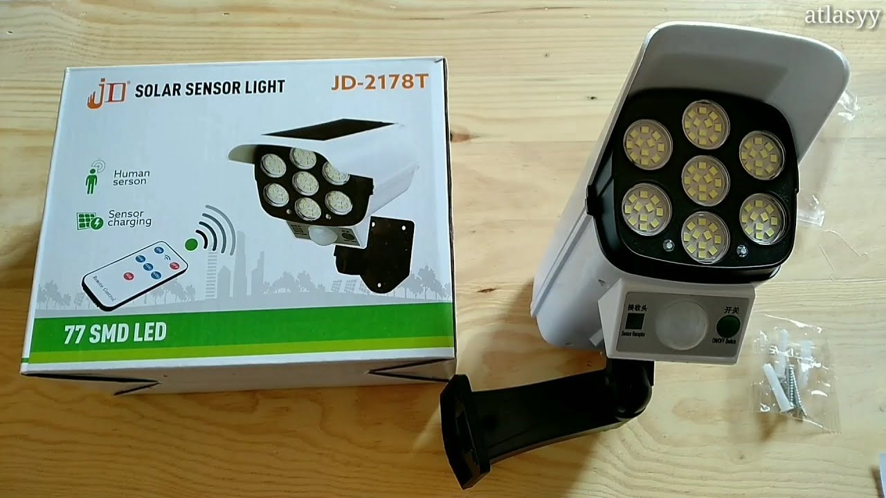 JD-2178T Solar Lights Outdoor 77 SMD LED 3 Modes Solar Lights Waterproof 180 Degree Adjustable Outdoor Solar Security