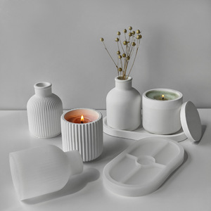 Tốt Nhất Bán Thạch Cao Bình Silicone Tự Làm Nhựa Keo Bảng Trang Trí Khay Hoa Mài Bánh Công Cụ Thạch Cao Khuôn Cho Thạch Cao - Product Image 1