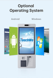 Kiosque de commande automatique commercial avec écran tactile de 23,8 pouces, terminal de paiement avec lecteur de code-barres, lecteur de cartes, imprimante pour restaurant - Product Image 4