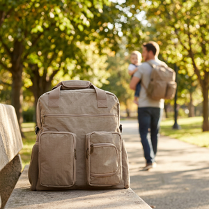 Bolsas de Pañales Multifuncionales Impermeables de Lujo para Papá, con Logotipo Personalizado al por Mayor, Bolsa de Pañales Táctica Plegable para Papá, Mochila para Bebé - Product Image 1