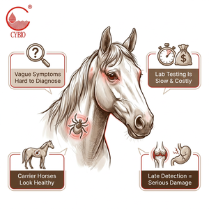 Kit <span class=keywords><strong>de</strong></span> test rapide d'anticorps pour la maladie <span class=keywords><strong>de</strong></span> Lyme équine pour le dépistage <span class=keywords><strong>de</strong></span> la Borrelia transmise par les tiques chez le cheval, OEM/ODM, vente en gros, 1 ou 25 tests - Product Image 4