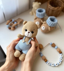 <span class=keywords><strong>Orso</strong></span> adorabile fatto a mano all'uncinetto con cappello da notte ricamo viso <span class=keywords><strong>Amigurumi</strong></span> <span class=keywords><strong>orso</strong></span> addormentato giocattoli - Product Image 6