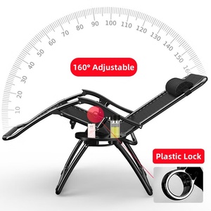 Muebles de exterior portátil <span class=keywords><strong>plegable</strong></span> de acero negro <span class=keywords><strong>tumbona</strong></span> Silla de playa silla reclinable multiposición - Product Image 5