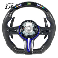 Volant en cuir perforé noir en fibre de carbone LED pour BMW F10 F20 F30 F32 F36 M3 F80 M4 F82 M2 F87 M5 F90 E90 E92