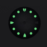 Cadran de montre en métal vierge de 28,6 mm avec design ajouré motif œil de tigre vert lumineux compatible avec le mouvement NH35 - Pièces de montre