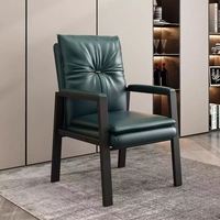 Chaise de bureau moderne multifonctionnelle XY en cuir PU et éponge, imperméable, avec accoudoirs, chaise de conférence, structure en acier carbone, 63x58x107cm