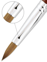 Professionnel pur 70% Kolinsky manche en bois brosse à ongles Art manucure rond stylo en bois cristal acrylique Gel Extension brosse à ongles