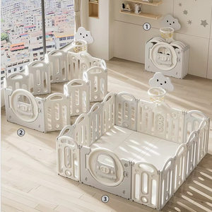 MIGO Bear-Valla DE SEGURIDAD plegable para bebé, juego de interior, corralito de plástico, última cuna para niños, patio de juegos portátil con puerta - Product Image 1