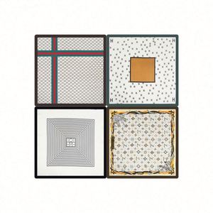 Retro Fashionable Polyester <b>Silk</b> Bandana <b>Scarf</b> for Women Screen Printed Custom Logo <b>Square</b> <b>Scarves</b> of 70*70cm - Product Image 3