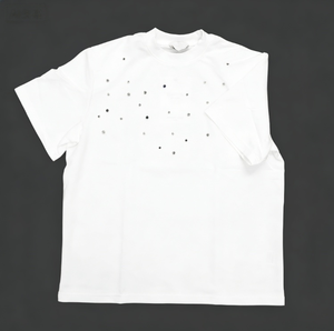 Men's Streetwear <b>Rhinestone</b> Embellished T-Shirt High Street Loose Drop Shoulder Short Sleeve Casual <b>Top</b> - Product Image 3