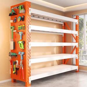 رفوف تخزين صناعية طويلة تمتد على البارد من الصلب المدلفن على البارد ، رف تخزين في المستودعات مع أرفف معدنية بلا بولليس للجراج - Product Image 2