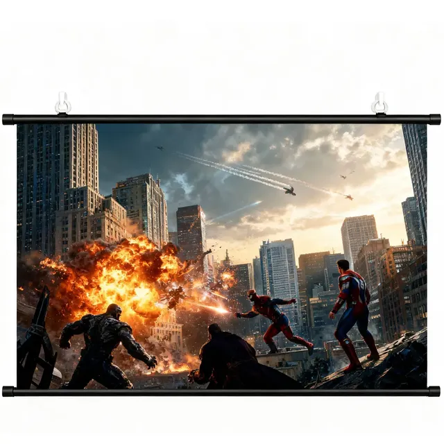 VIY 84 Inch 16:9 4K Anti-light Thick HD Projector Screen No-Hole Wall-mounted Home Projection Screen